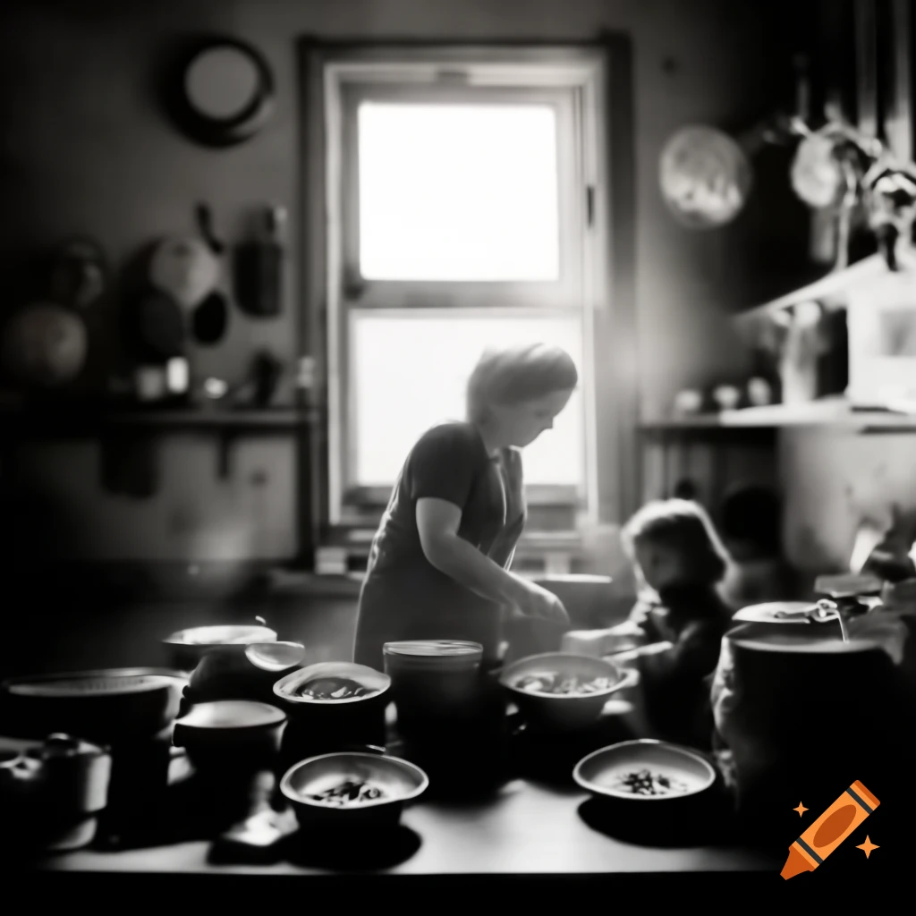 Warm Israeli kitchen with grandmother and child cooking traditional ...