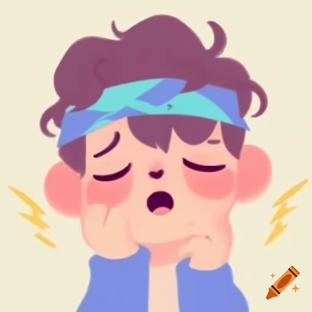 Cute pastel drawing of a man wearing a bandana