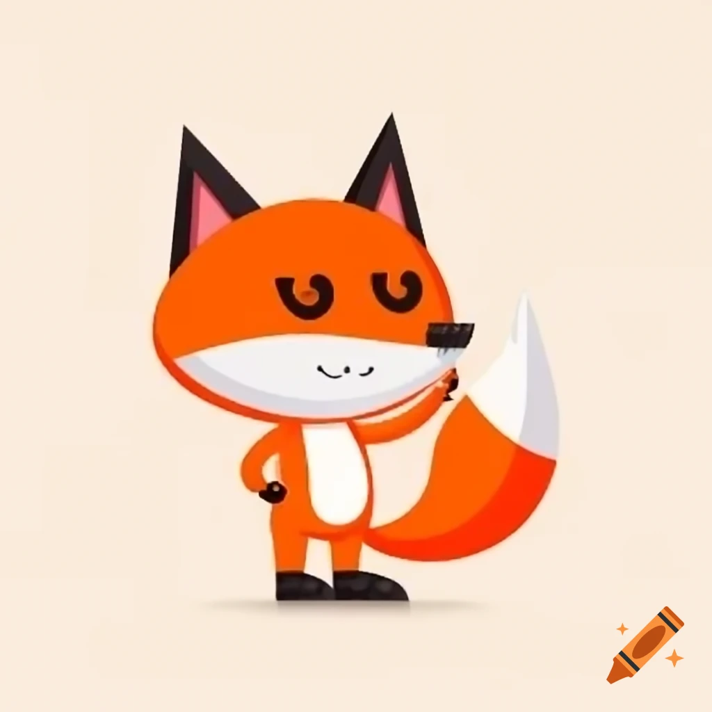 Cartoon fox design suitable for mascot use