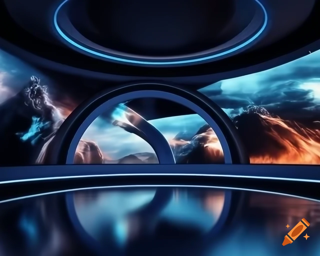 Hyperrealistic futuristic scene in 32K resolution with stunning visuals and lighting