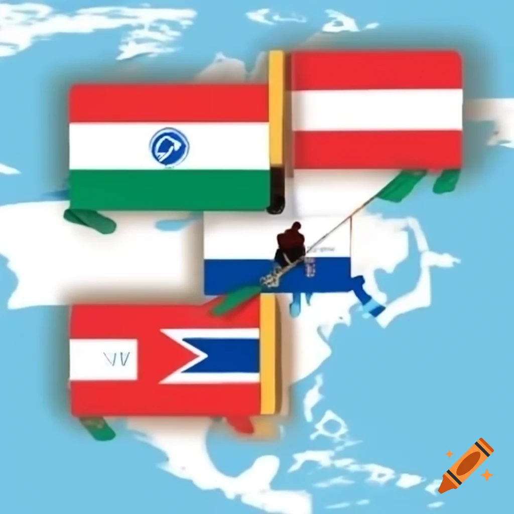 Political flag map of the world