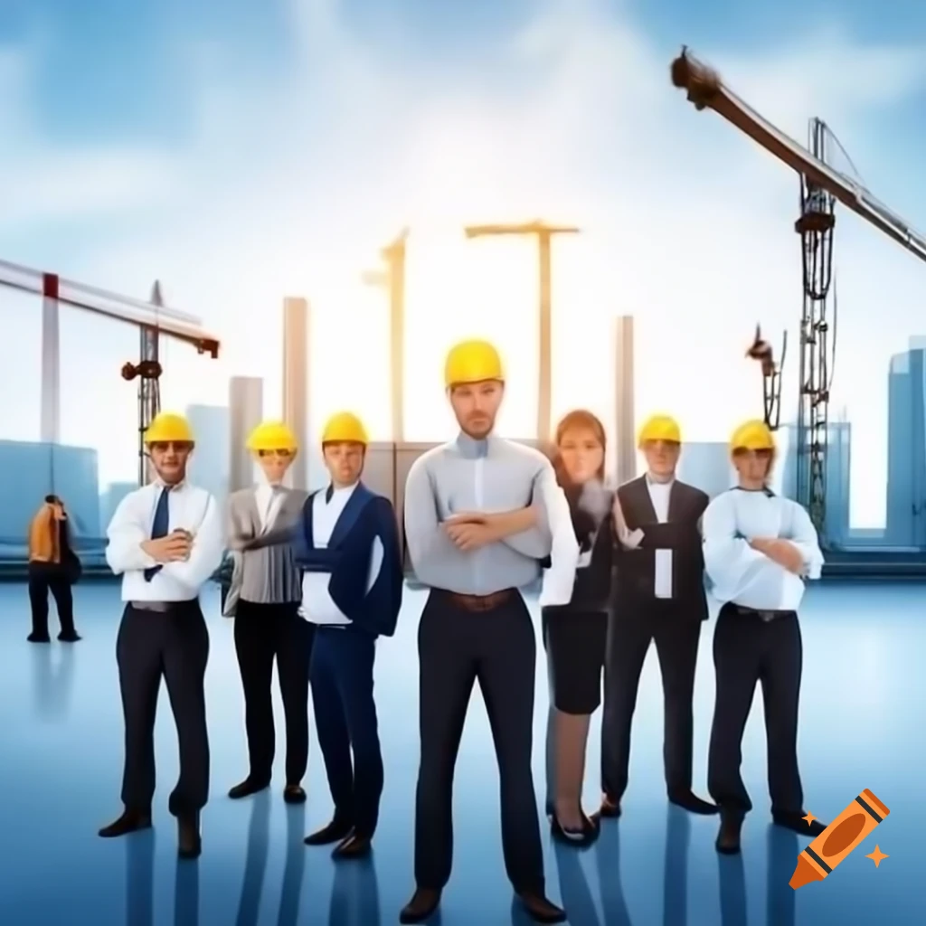 Professional group of construction and design industry leaders in a business training setting