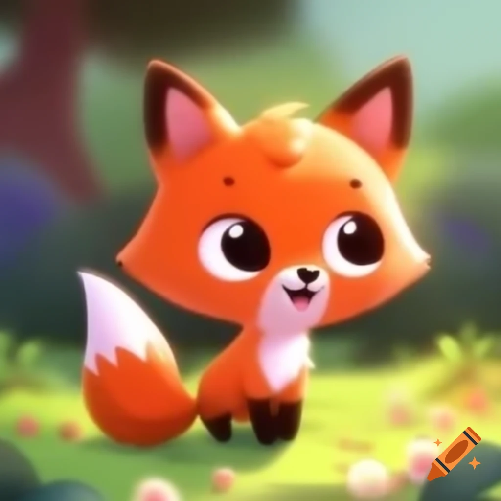 Adorable fox with fluffy fur