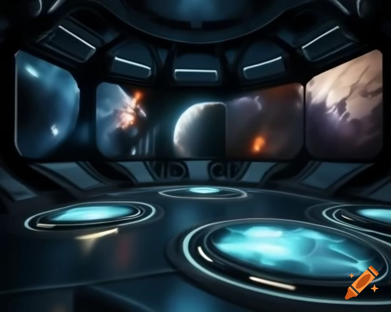 Hyperrealistic 3D render of a futuristic scene with lifelike textures and realistic lighting