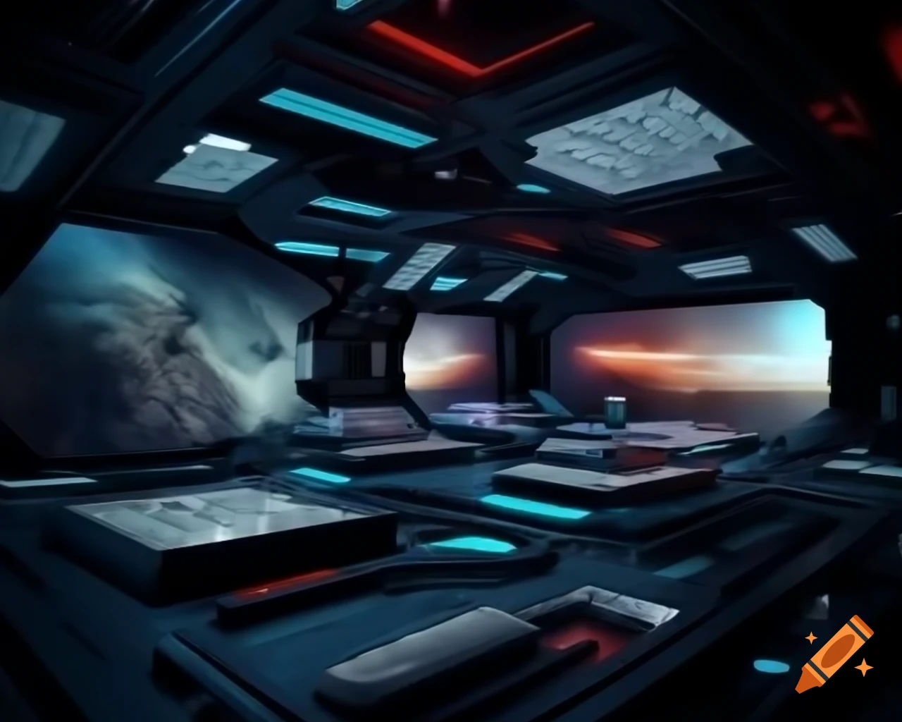 Hyperrealistic 3D render of a futuristic scene with lifelike textures and realistic lighting