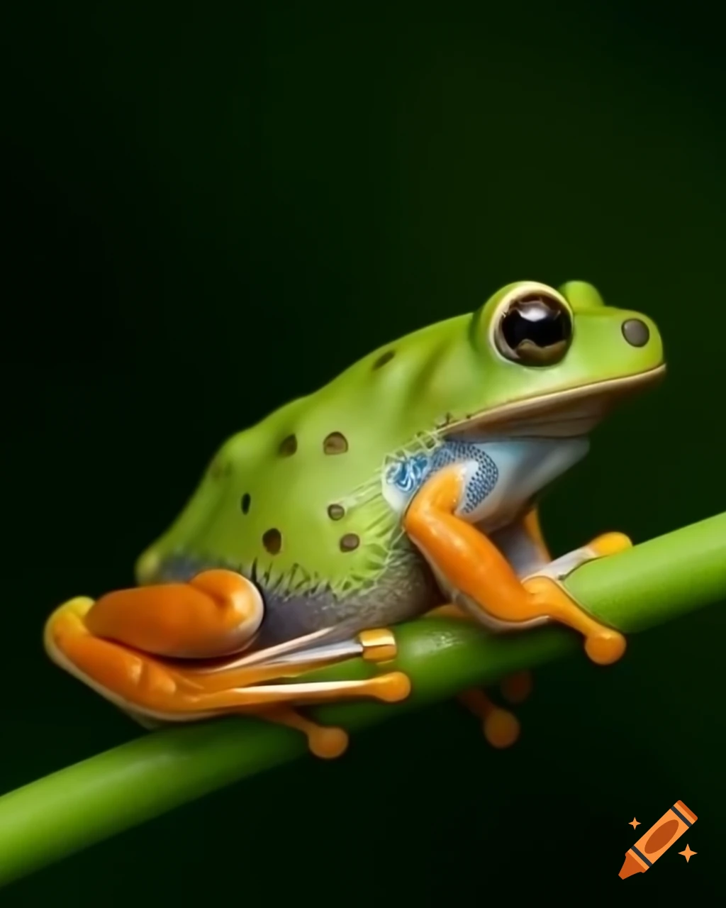 Chubby frog in natural setting