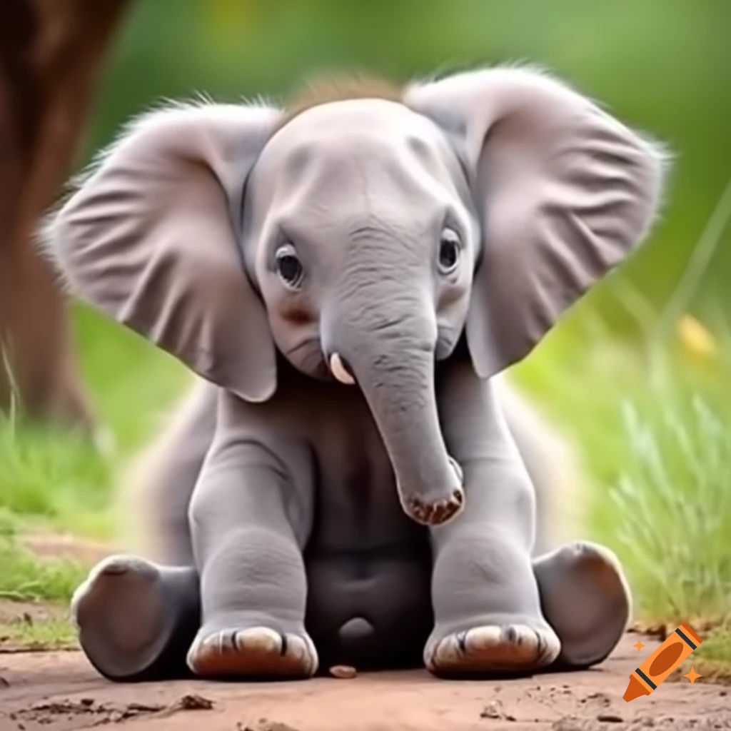 Adorable baby elephant