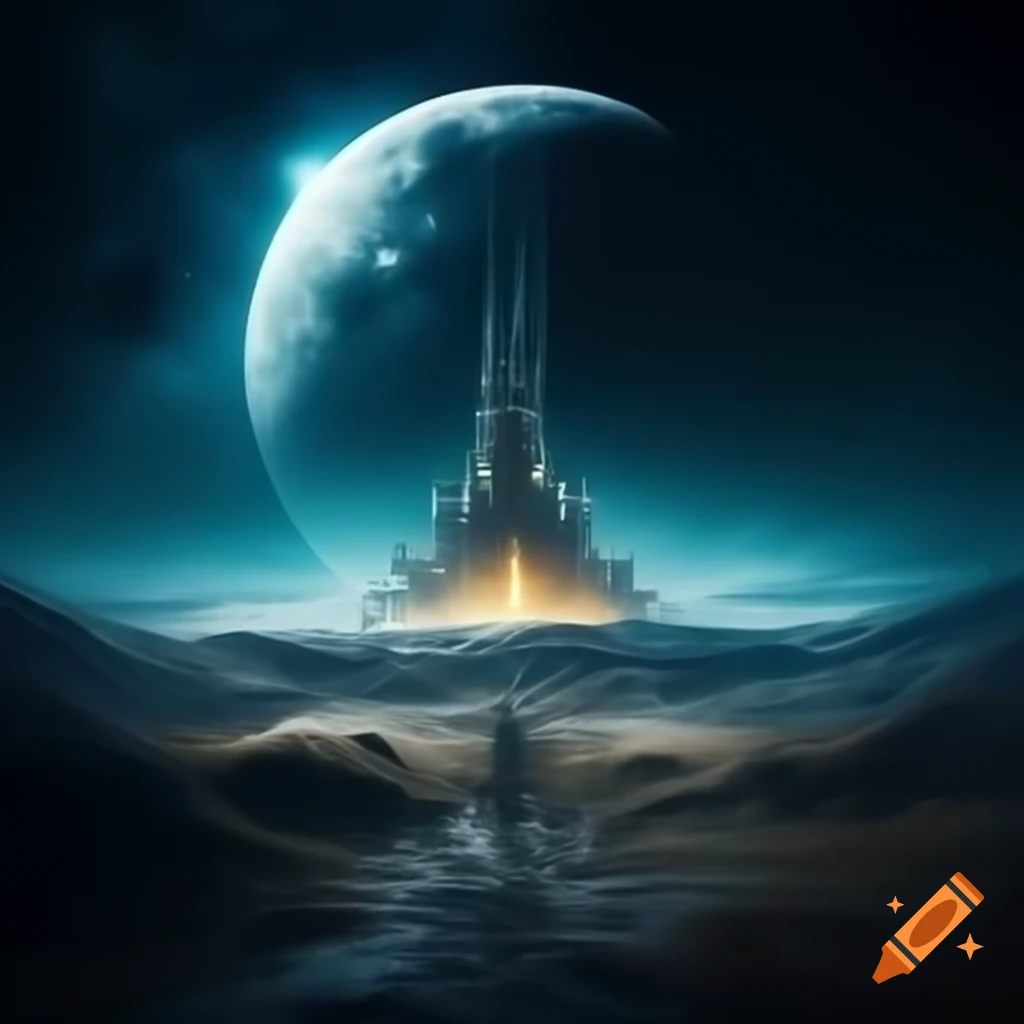 Astronaut discovering glowing object on the moon