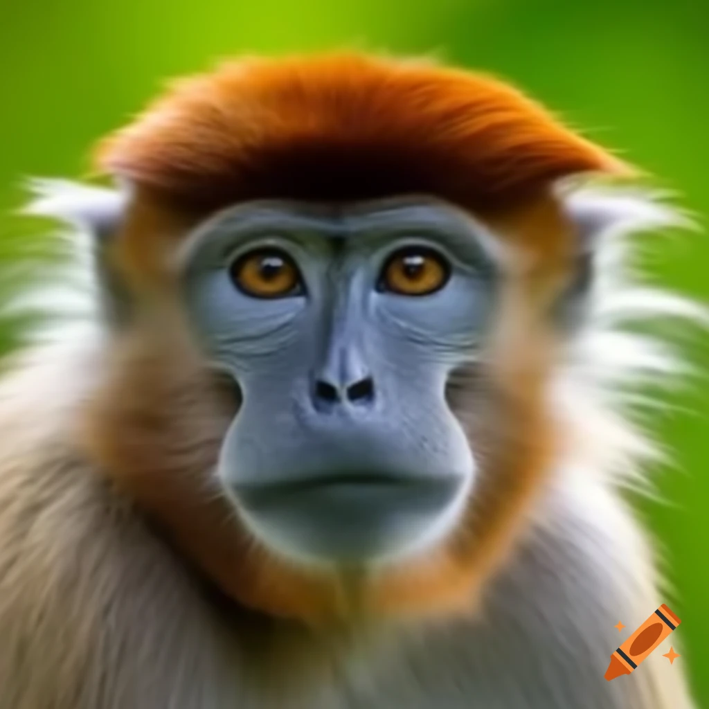Monkey with a banana showing a crying face