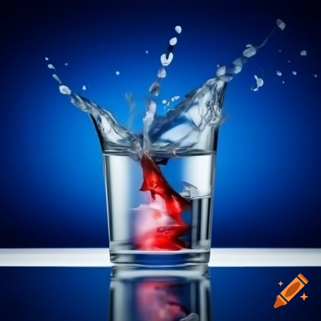 Exploding glass of water against stormy Finland background on Craiyon