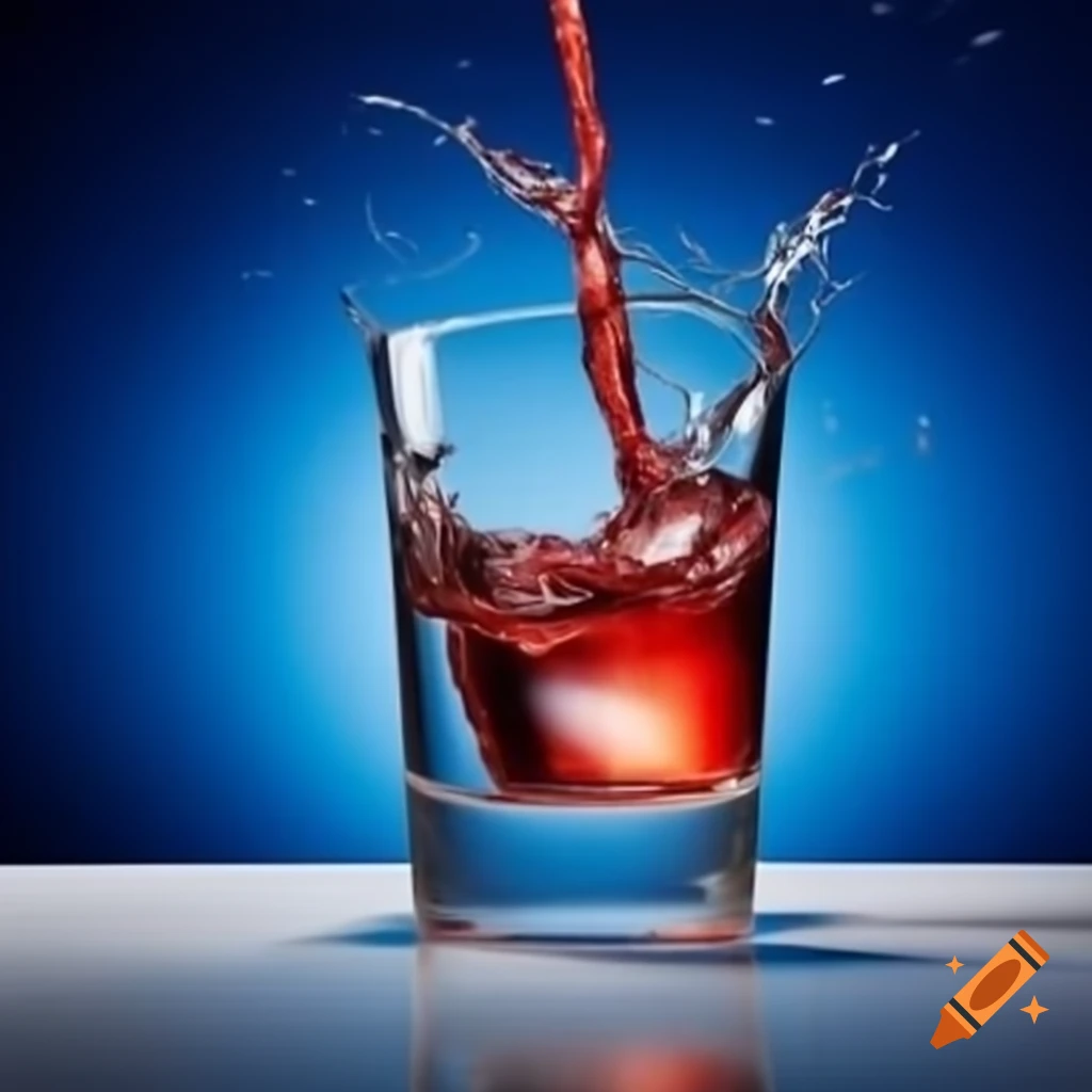 Exploding glass of water with blood red theme and stormy Finland ...