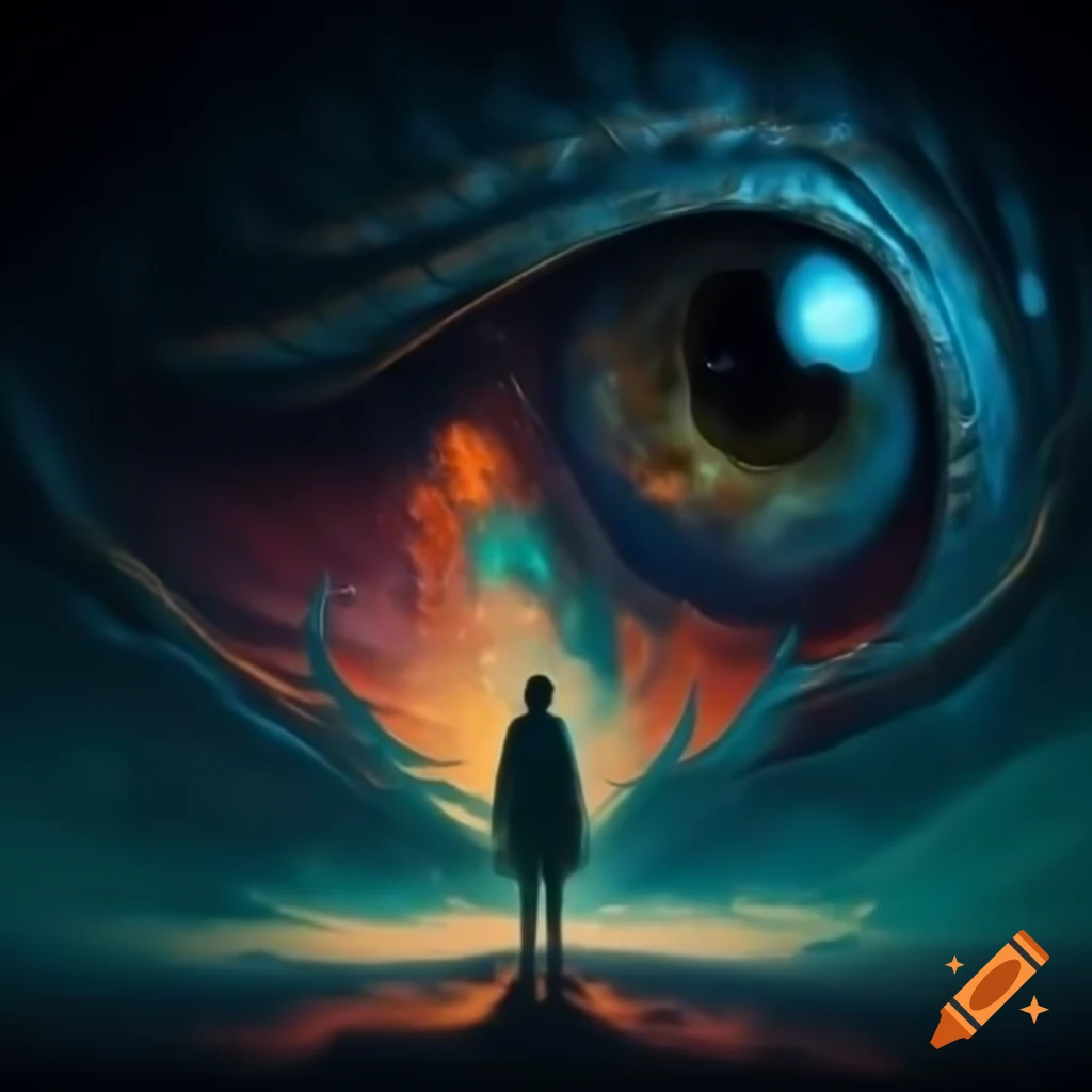 Surreal depiction of creativity with vivid colors and fantasy elements