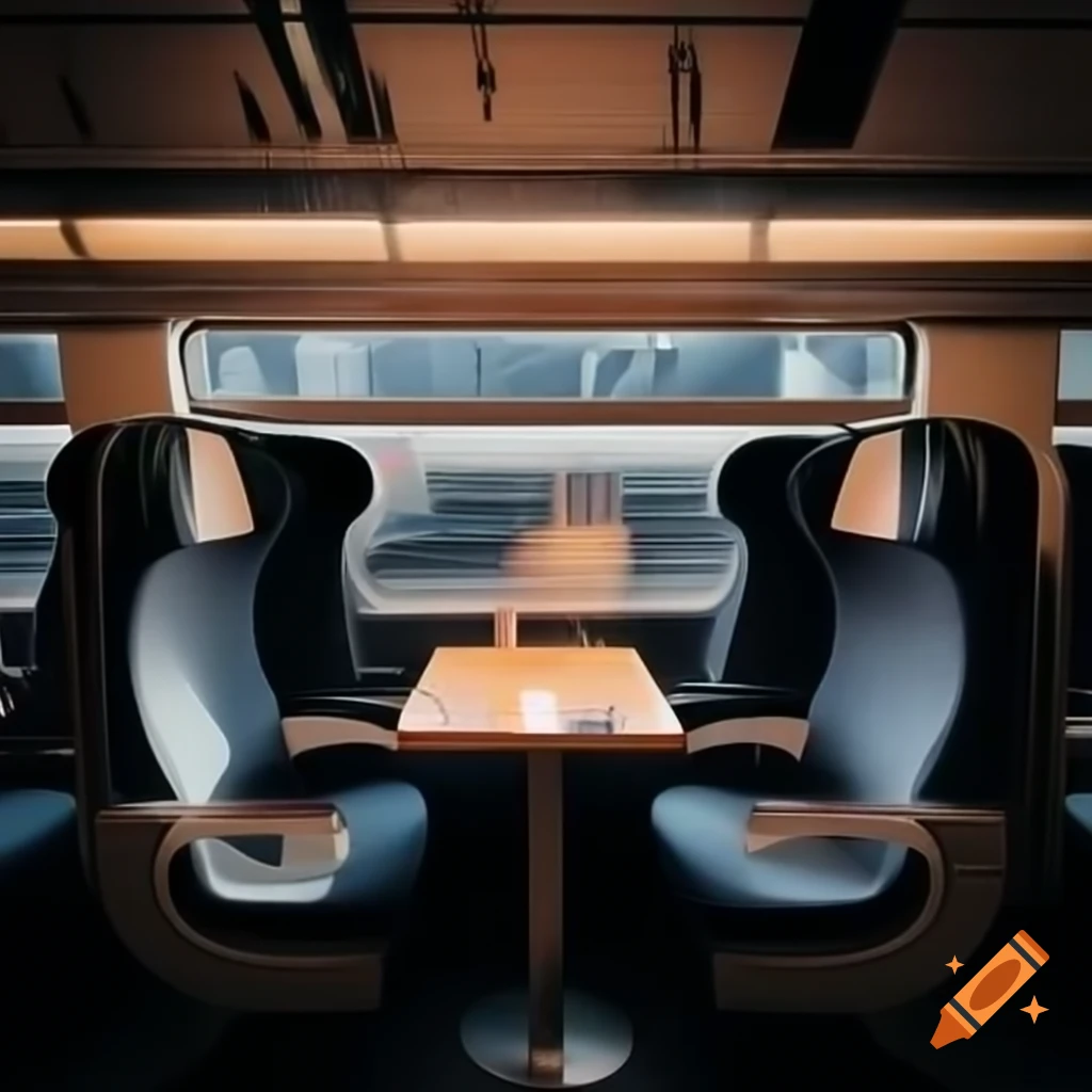 First-class TGV train interior traveling from Paris to Milan on Craiyon
