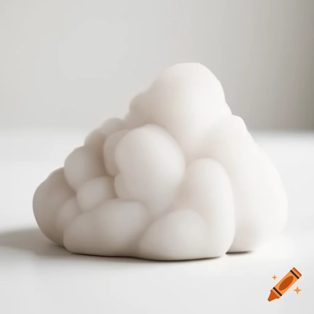 Tall ash glazed ceramic salt crystals on white background