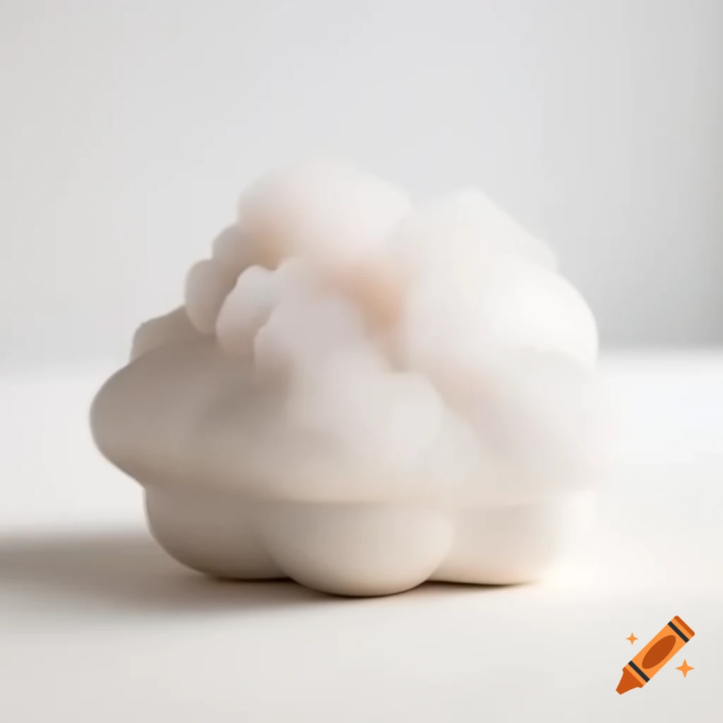Tall ash glazed ceramic salt crystals on white background