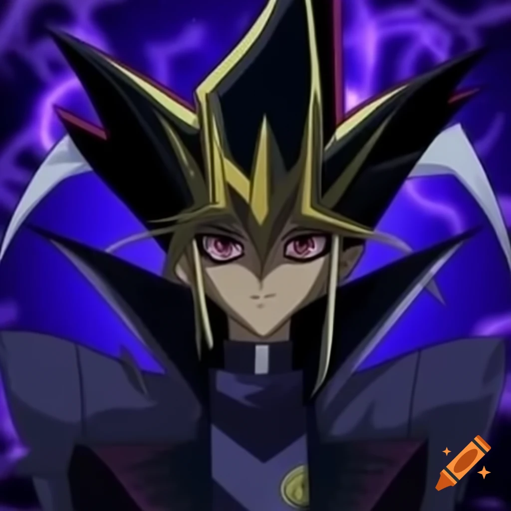 Magician of Black Chaos illustrated in Yu-Gi-Oh art style on Craiyon