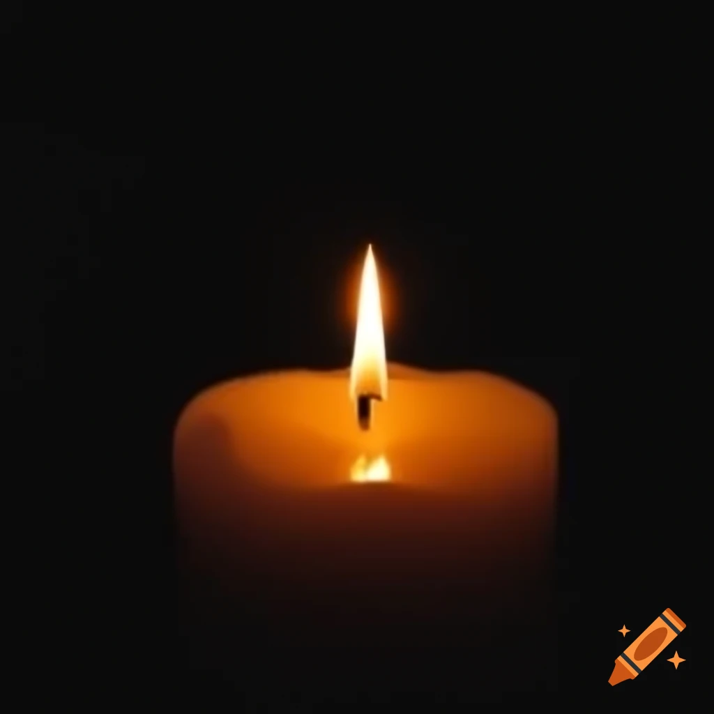 Single candle burning in darkness symbolizing hope