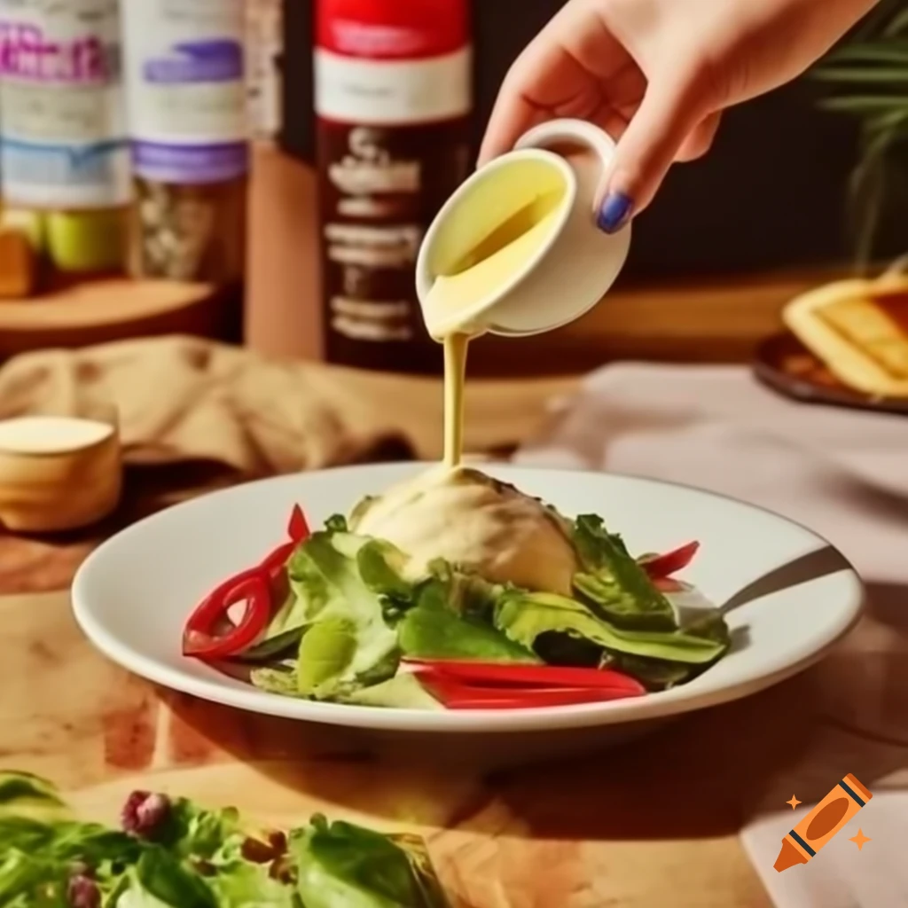 Umami-Boosted Vegan Mayonnaise with miso and soy sauce over Thailand salad with sweet chili