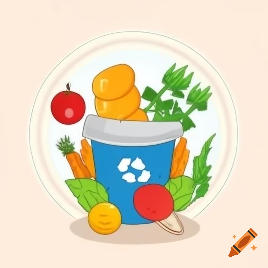 Comic vector illustration promoting anti-food waste