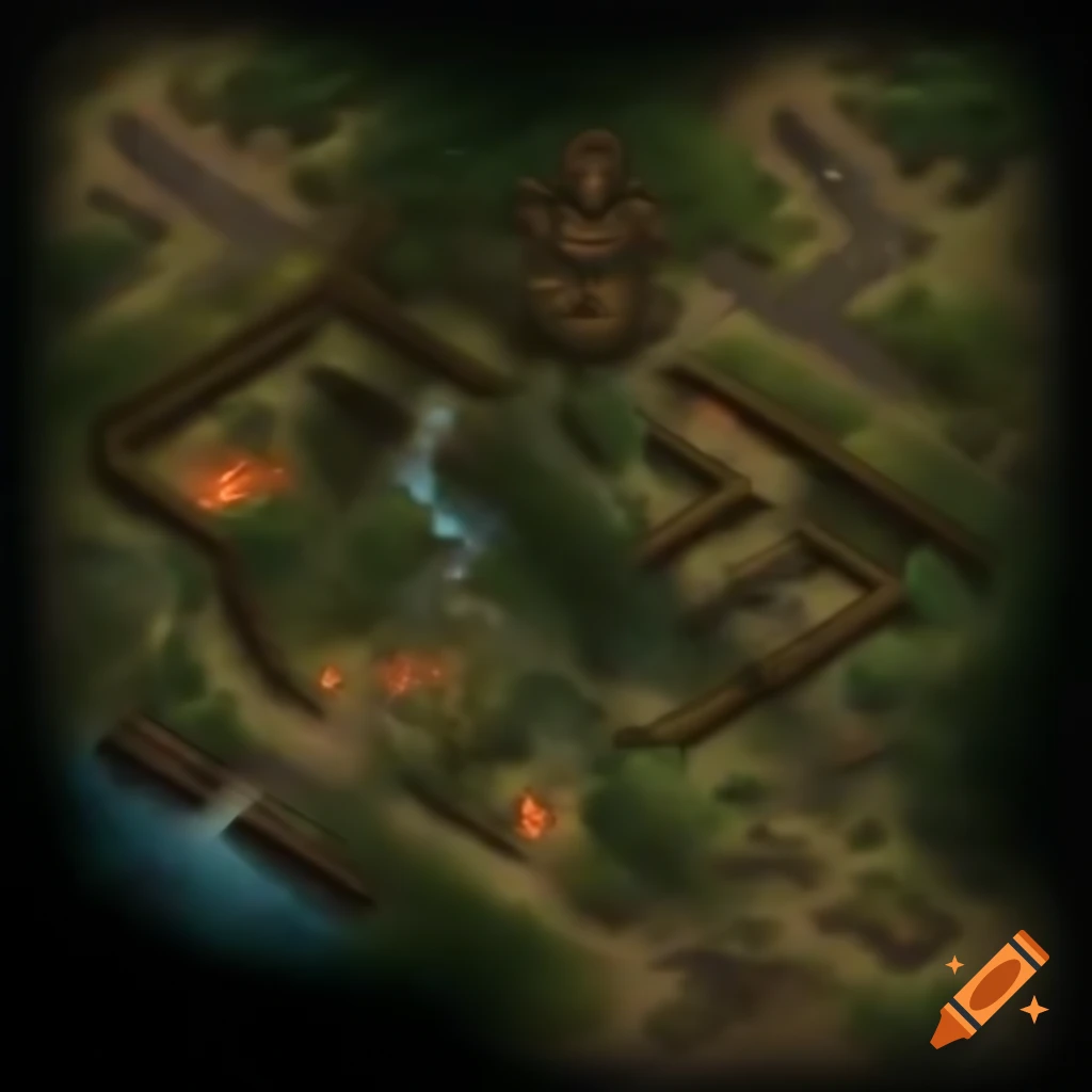 Isometric view of dark fantasy ARPG level map 'The Wild Expanse' with ...