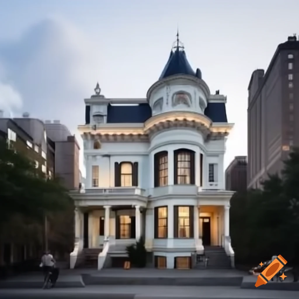 Mansion architecture in an urban setting