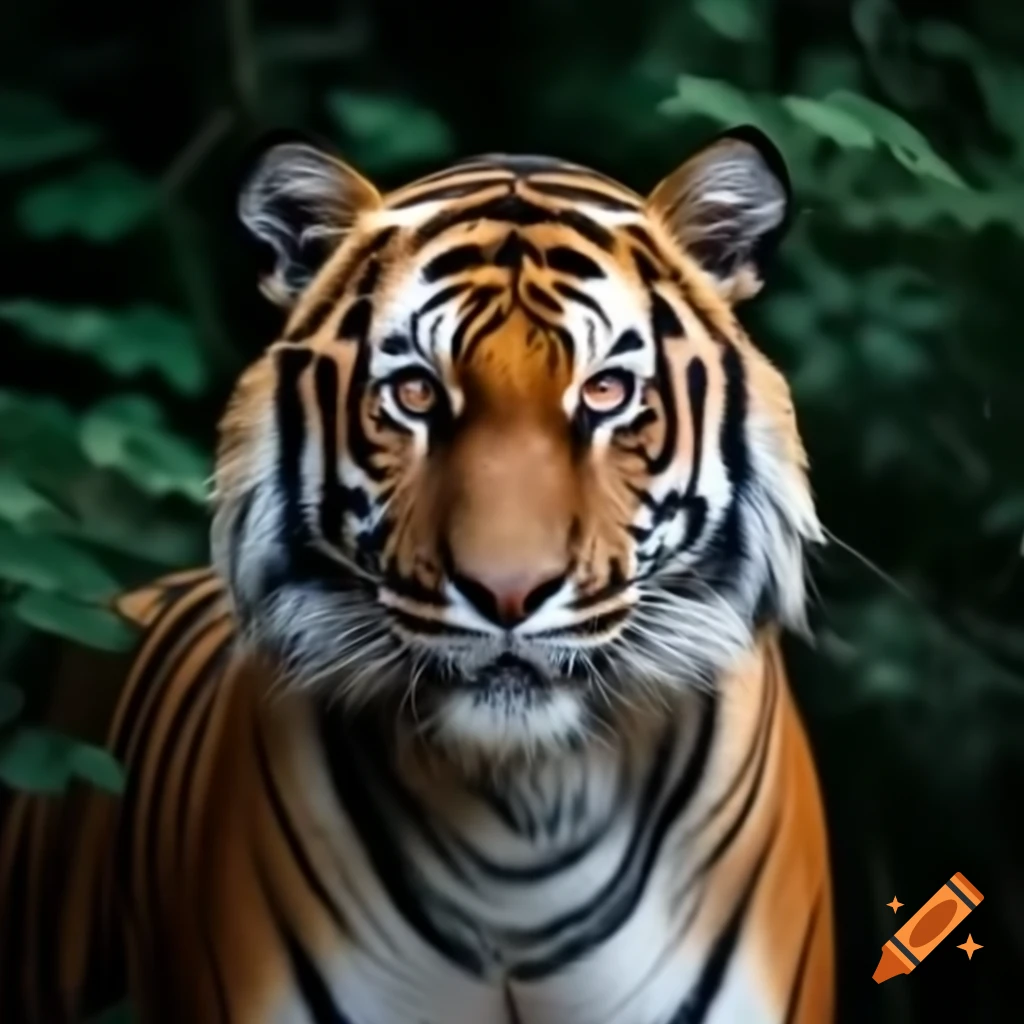 Minimalist design featuring a tiger