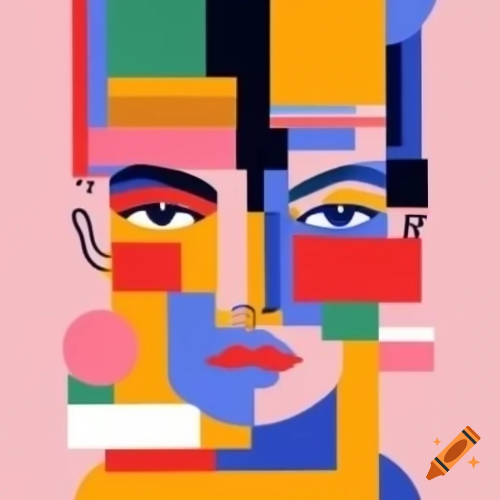 Minimalist abstract print with vibrant colors representing information overload