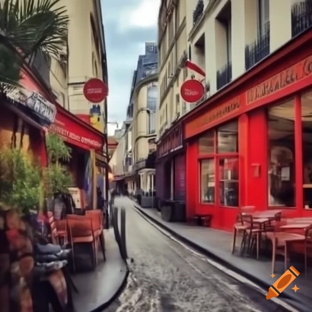 Boulevard in Paris with charming architecture and trees