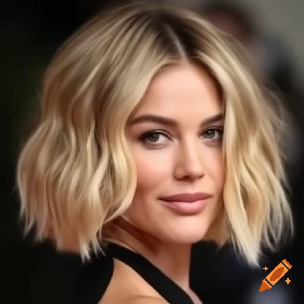 Blonde woman with wavy bob hairstyle