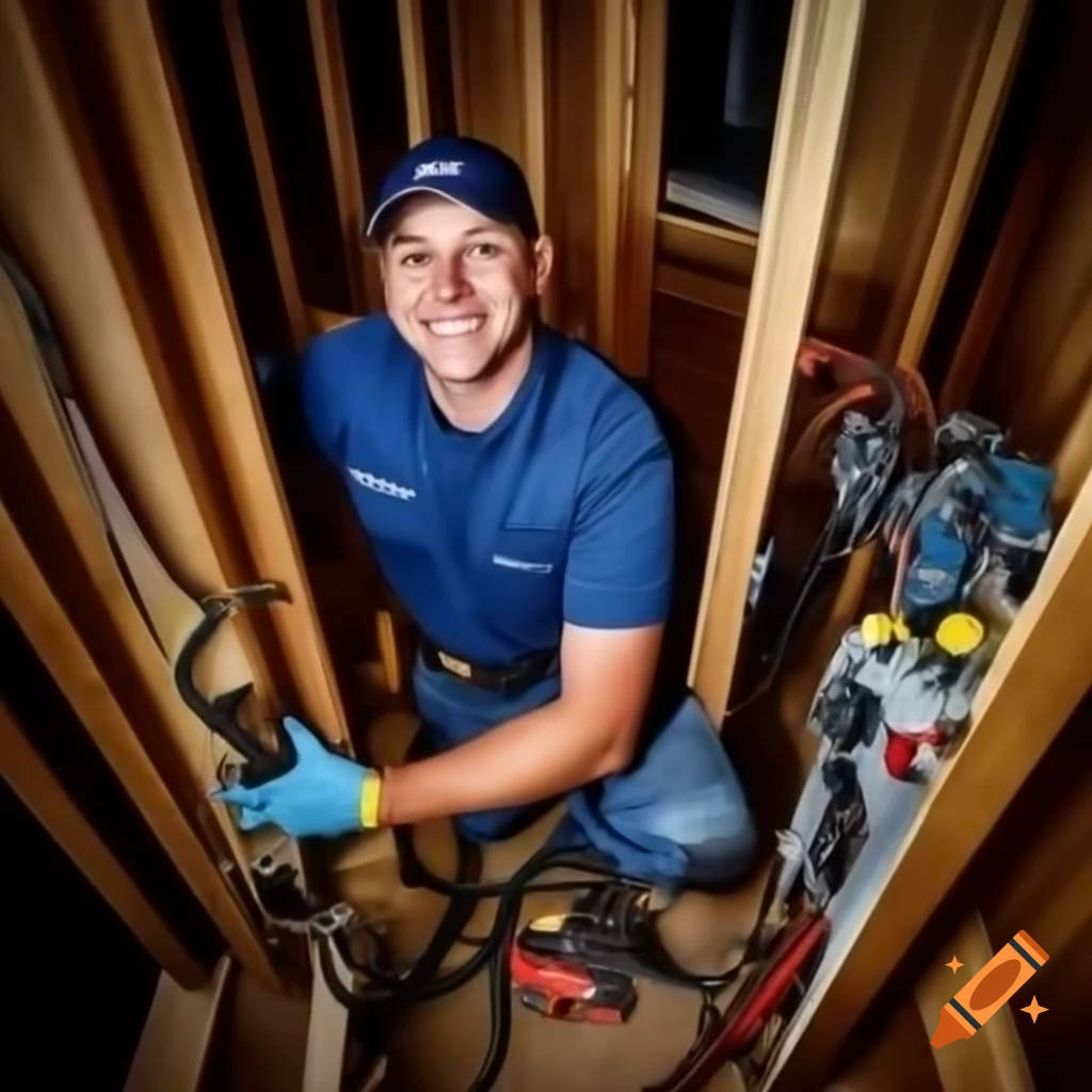 Electrician smiling while installing electrical components in house