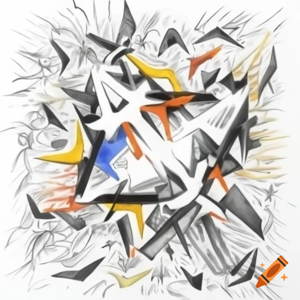 Dynamic abstract composition using shapes and specific colors to convey ...