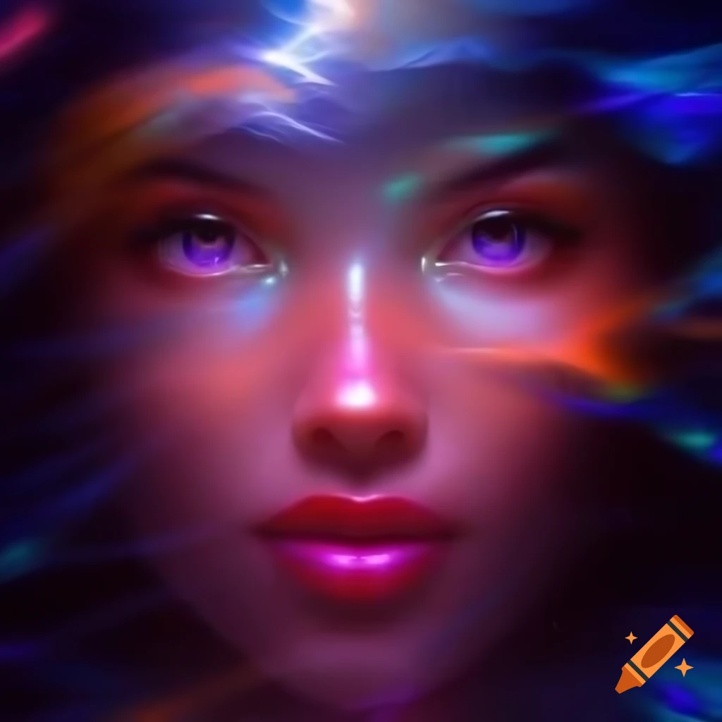 Vibrant colors blending with radiant highlights, illusion of movement in still art