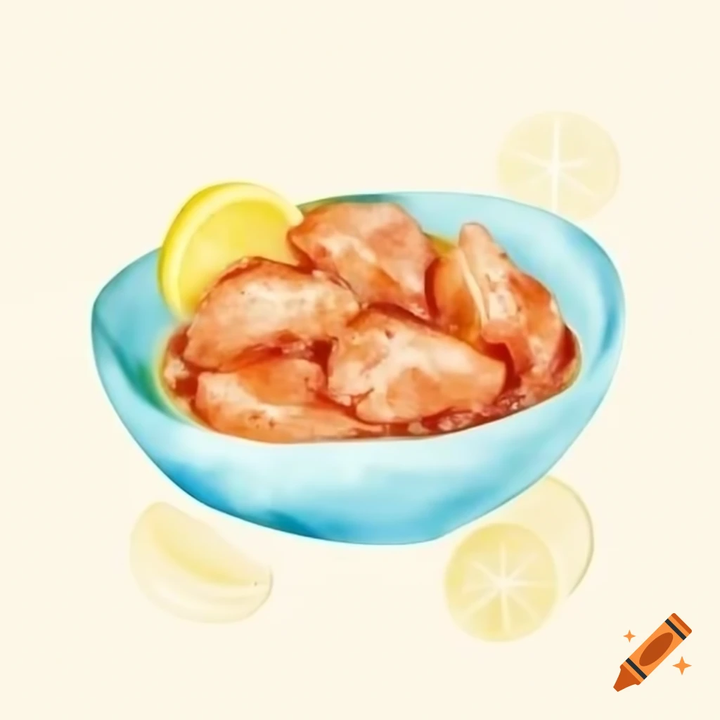 Drawing of chicken dish with lemon