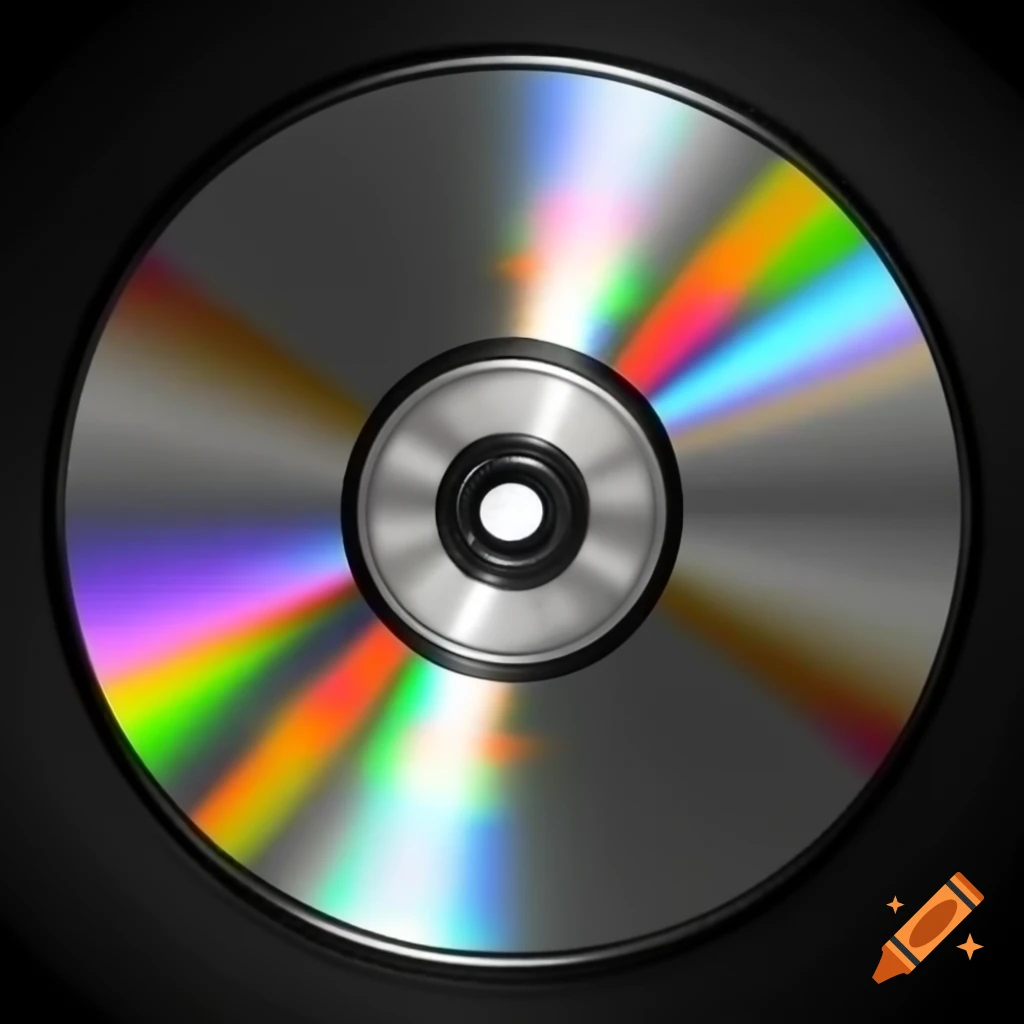Shiny reflective surface of a compact disc