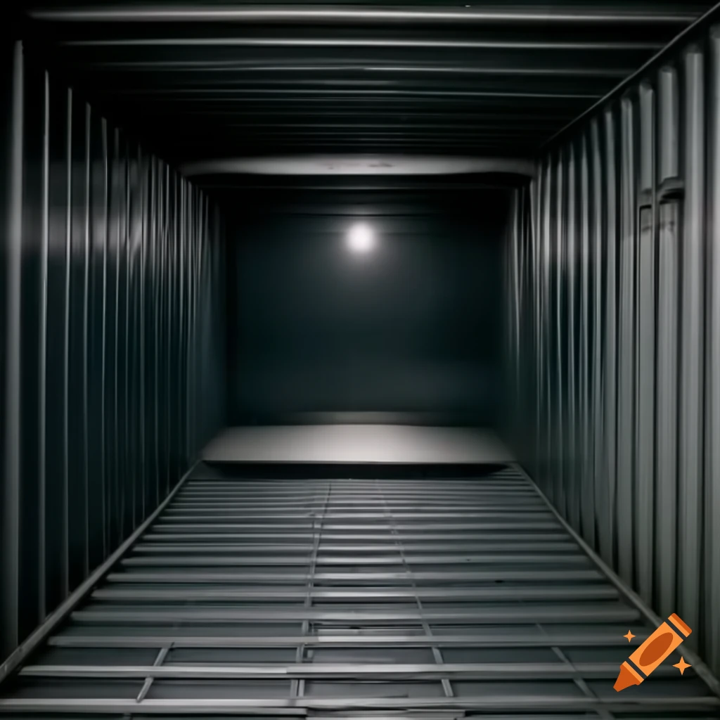 Dark containment chamber with reinforced metal walls on Craiyon