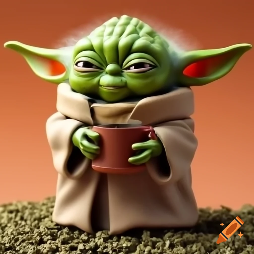 Yoda-like figure inspired by yerba mate tea