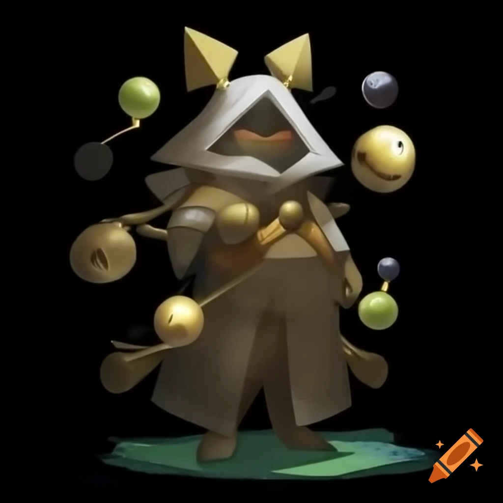 Clockwork Pokémon toymaker with spinning gears and brass fingers transforming into tools