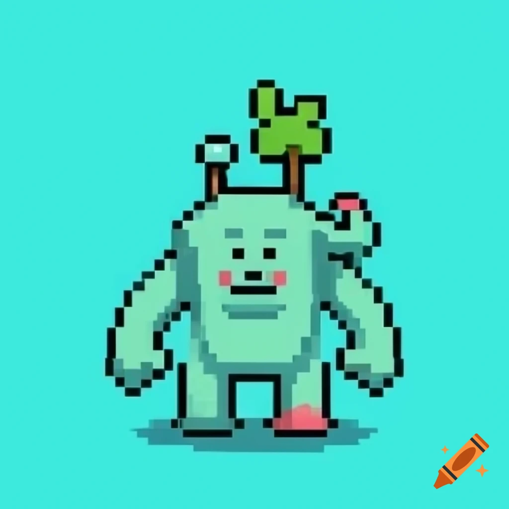 Minimalist retro-style eco-friendly mascot character EcoPump in teal green