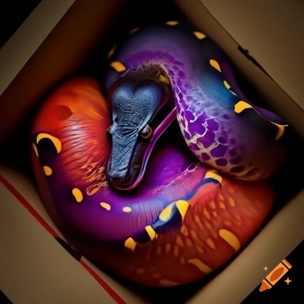 Python inside a colorful box in shades of purple, red, and yellow on ...
