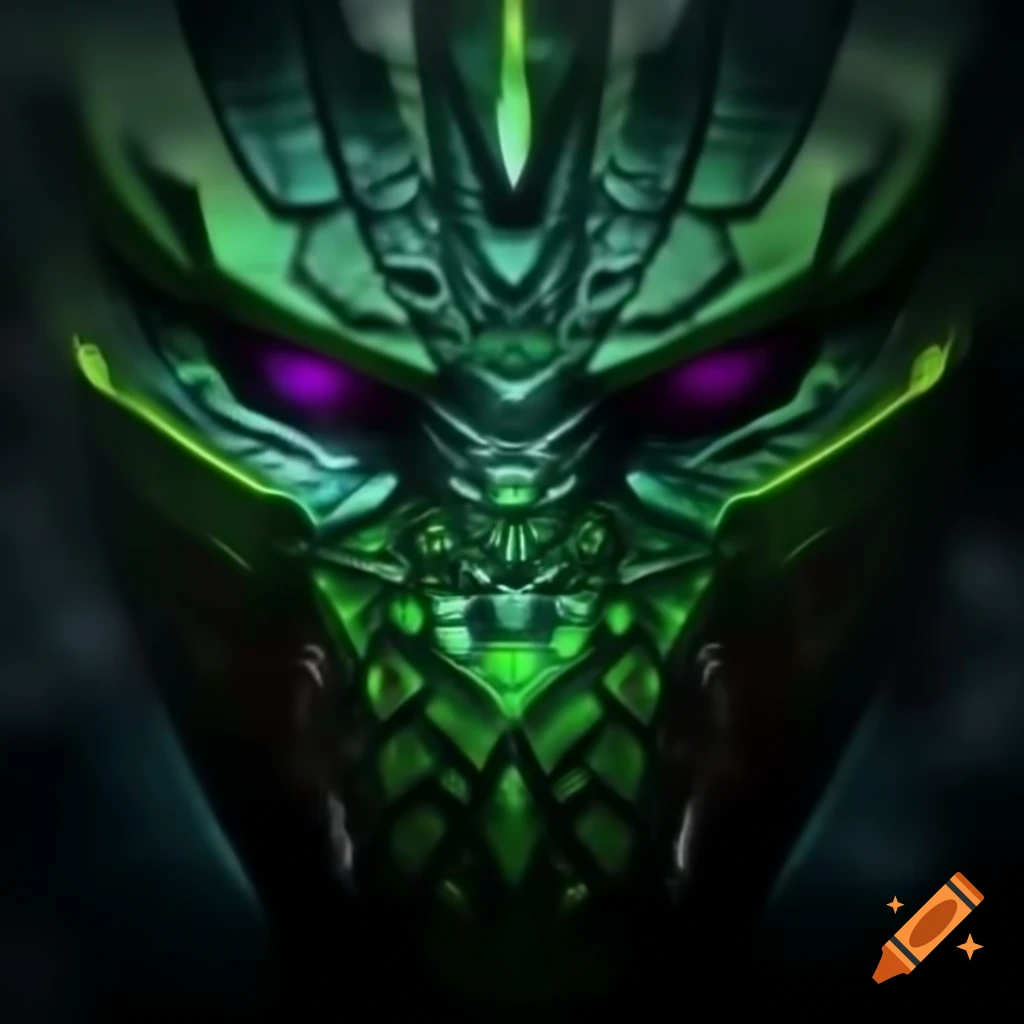 Tribal half facemask design inspired by Philippine Pit Viper with green and black scales