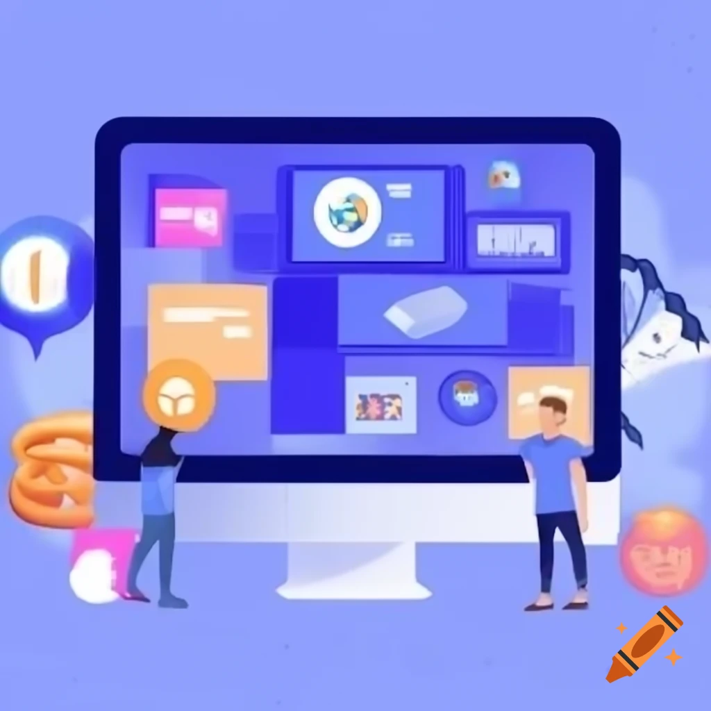Illustration of web browsing concepts: DNS, HTTP requests, and rendering