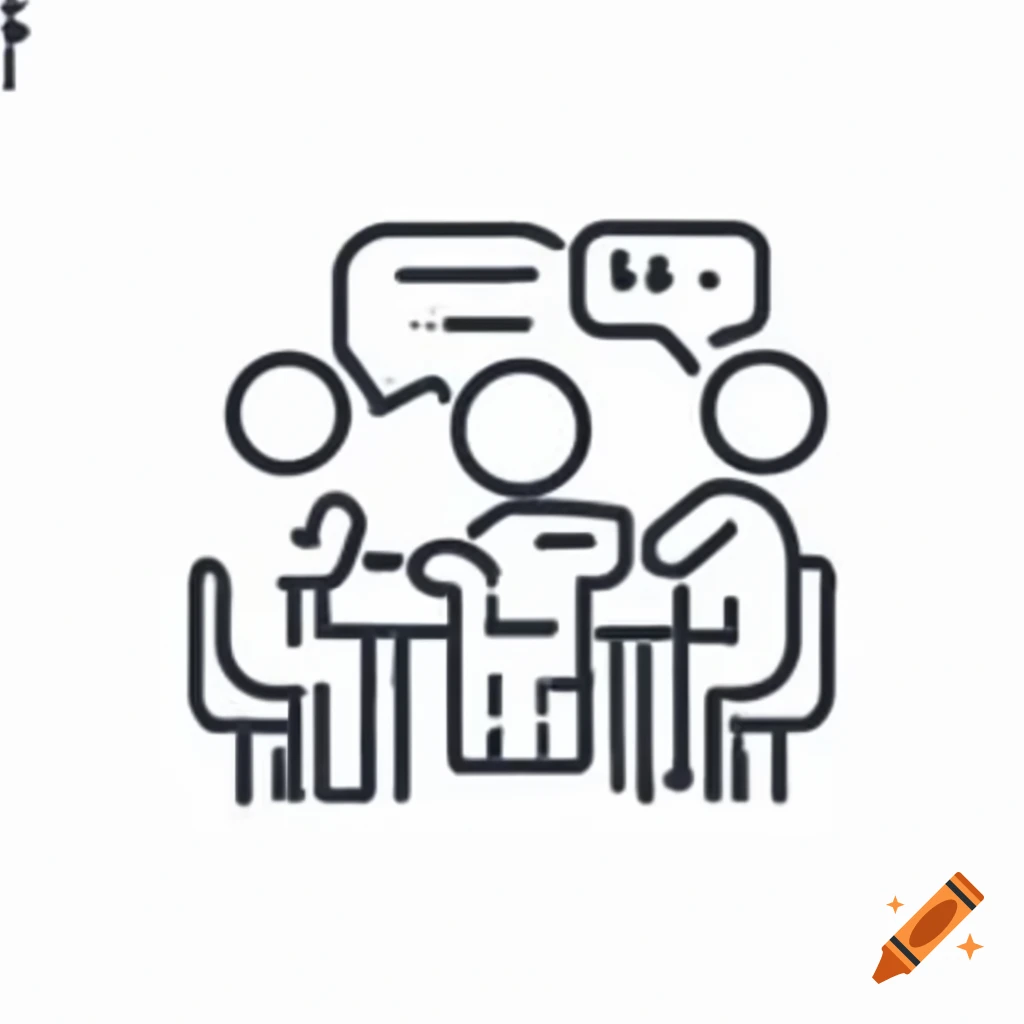 High quality vector drawing of people communicating and collaborating