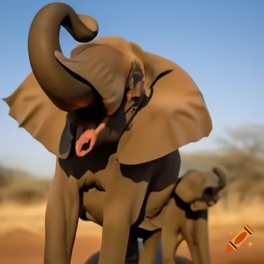 Elephant facing camera in Africa, realistic style