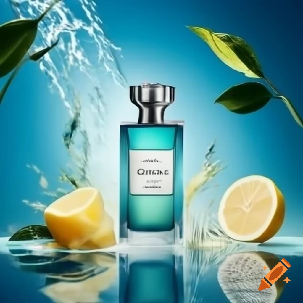 Luxurious Nautica perfume bottle with elegant design in aquatic background