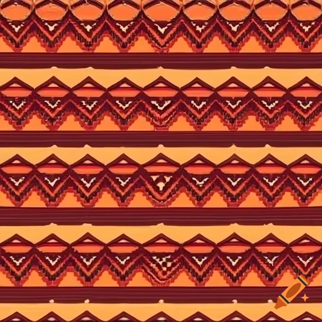 Vector icon of Andean textile-inspired geometric pattern in traditional colors