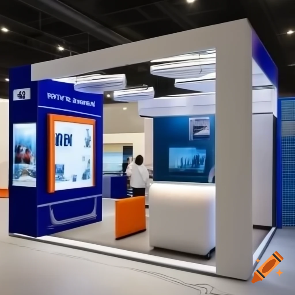 Modern exhibition booth design for Utility.sa featuring large screen ...