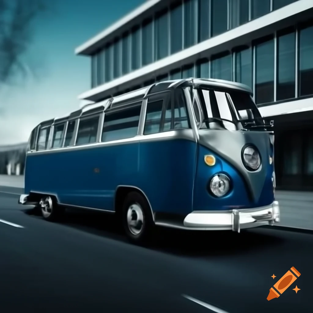 Vw Bus Patterns Blue VW T1 bus with modern hexagonal pattern paint on Craiyon