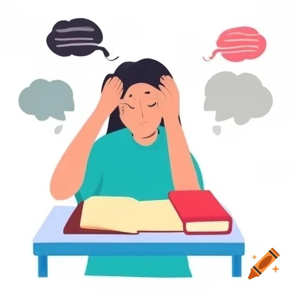 Stressed student dreaming of obtaining driver's license during exam