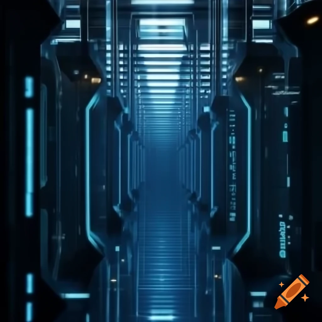 Futuristic programming with IoT in blue matrix style