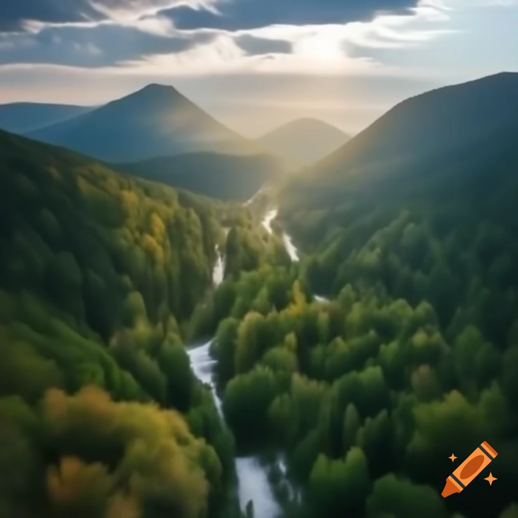Dark valley landscape